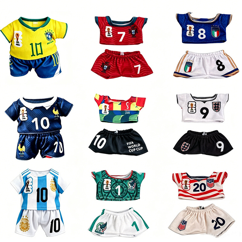 17cm Doll Clothes World Cup Collaboration Football Uniform Replacement Outfits for First, Second, and Third Generation Dolls, Cute and Adorable 17cm Doll Clothes World Cup Collaboration Football Uniform Replacement Outfits for First, Second, and Third Generation Dolls, Cute and Adorable