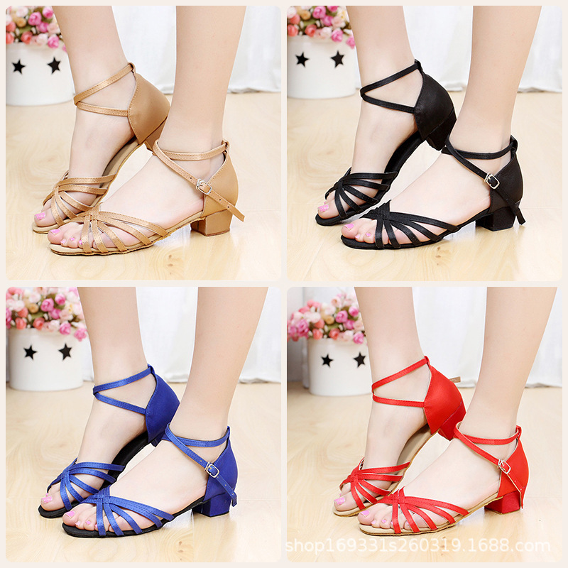 Foreign trade wholesale children's Latin dance shoes girls flat heel exercise shoes satin soft bottom children's dance shoes manufacturers wholesale Foreign trade wholesale children's Latin dance shoes girls flat heel exercise shoes satin soft bottom children's dance shoes manufacturers wholesale