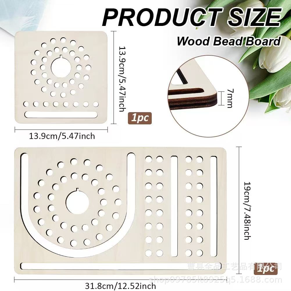 Placa de diseño de collar simple de madera Placa de pulsera con cuentas Placa de diseño de pulsera de madera maciza Herramienta de cuentas hecha a mano Paleta de madera
