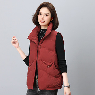 Down Vest Women's Autumn and Winter Outer Wear Lightweight Warm High-end European Loose Foreign-style White Duck Vest for Mother