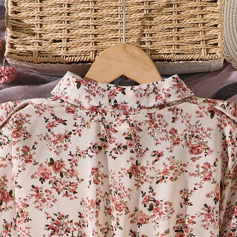 Mädchen Blumenkleid Mit Kragen Und Langarm Im Mesh Prinzessin Stil_voghion.com