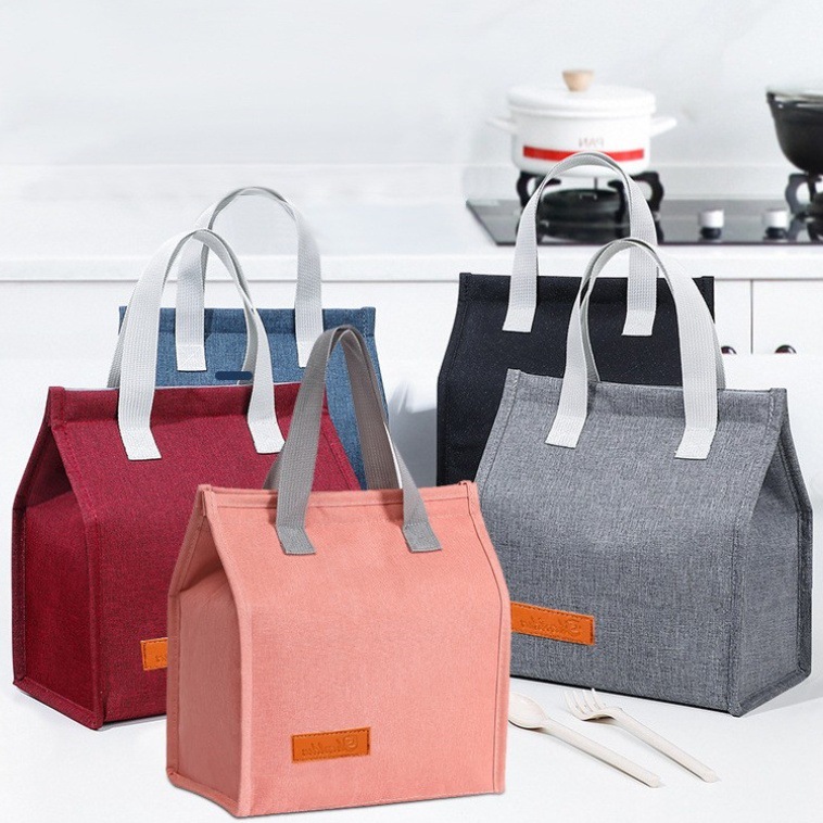 Nuevos productos transfronterizos bolsas de almuerzo de gran capacidad simple bolsas de almuerzo portátiles bolsas de almuerzo bolsas de aislamiento térmico velcro comercio exterior