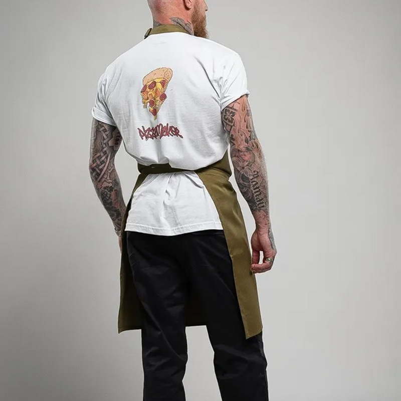 Nuevos herramientas transfronterizas nigerianos delantal impermeable logo personalizado correa larga cuello barista ropa de trabajo delantal publicitario