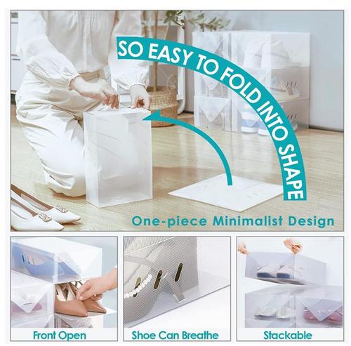 Transparent Flip-Top Shoe Box with Dustproof and Moisture-Proof Design, Shoe Storage Box, Plastic Shoe Box, Space-Saving Shoe Rack, Shoe Wall, Best Seller on Amazon