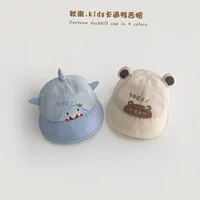 Qinan Baby Hat 2025 Летняя новая крышка Рыбак Шляпа Мальчик Девочка Симпатичная мультяшная сетчатая шляпа