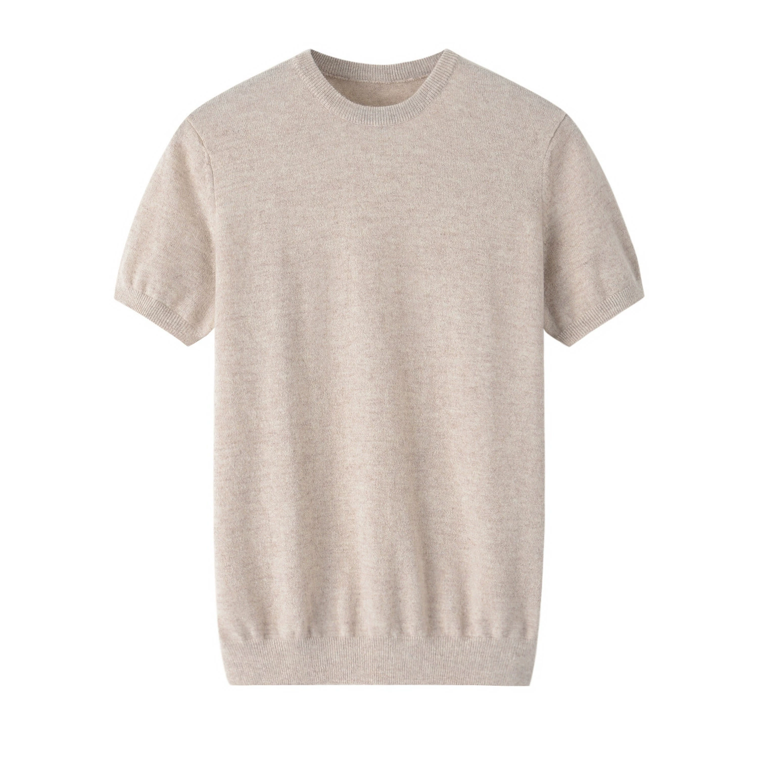 Solid cashmere knitted trend sweater, oversize, with short sleeve