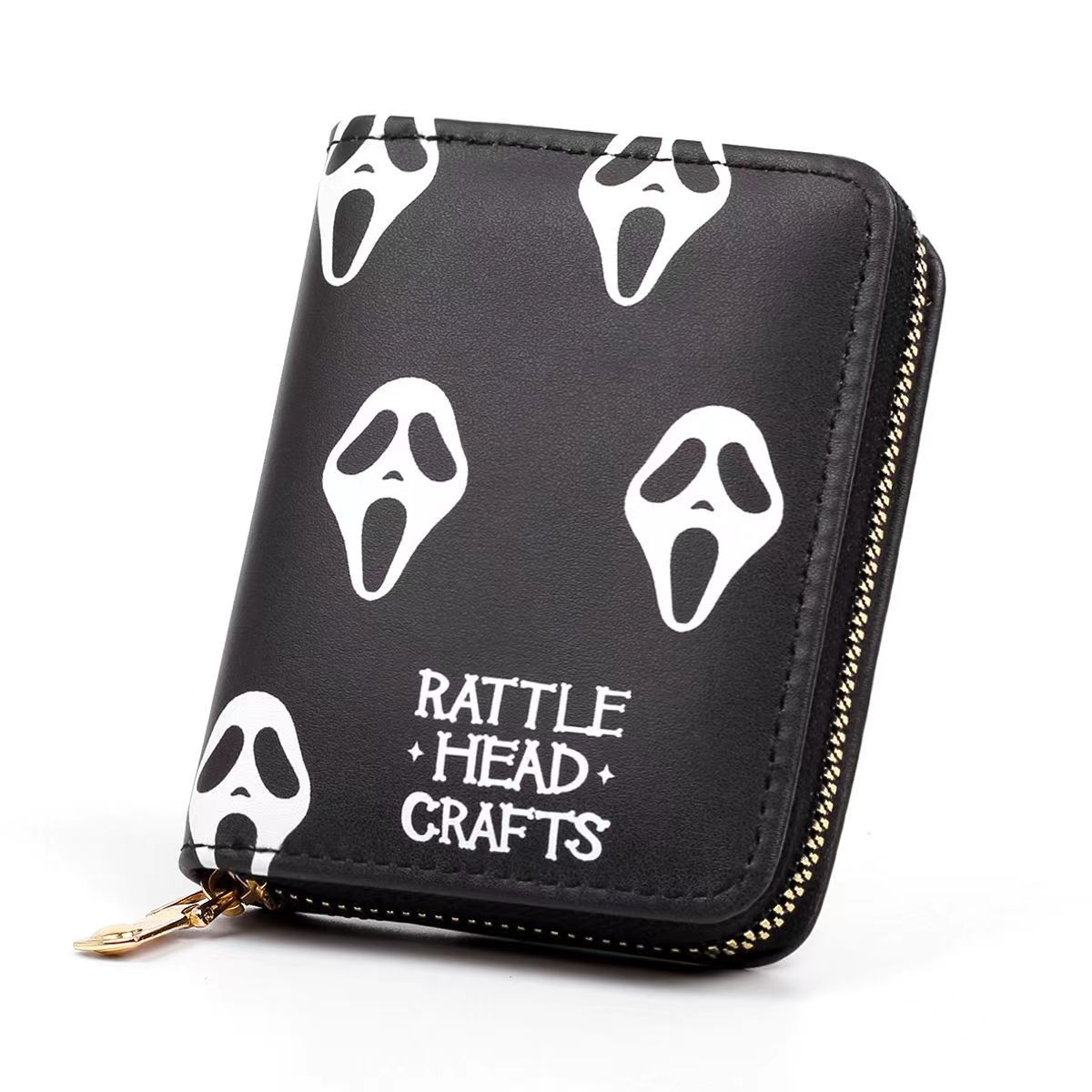 2023 nueva cartera de Halloween cráneo impreso multi-Tarjeta titular divertido Halloween monedero embrague