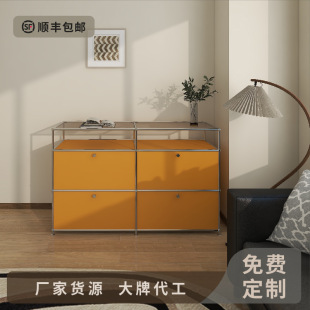 USM柜子模块组合中古不锈钢多功能简约ins风装饰餐边柜收纳柜斗柜-阿里巴巴