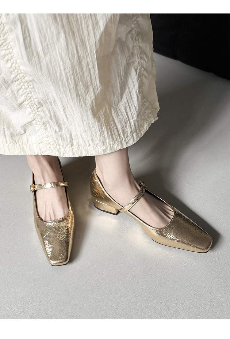 その他 Jackie CHIKO Chastity Square Toe Block Heels Mary Jane Shoes