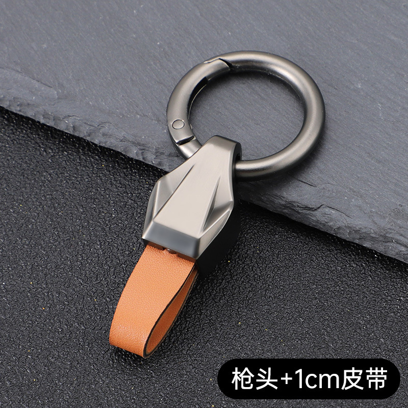 Productos transfronterizos llavero de coche de metal para hombres llavero personalizado de alta gama diseño de cuero ancho y estrecho adecuado para todos los modelos