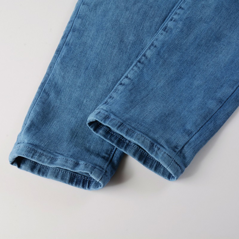 Jeans uomo slim fit skinny blu patchwork stropicciati pantaloni_voghion.com