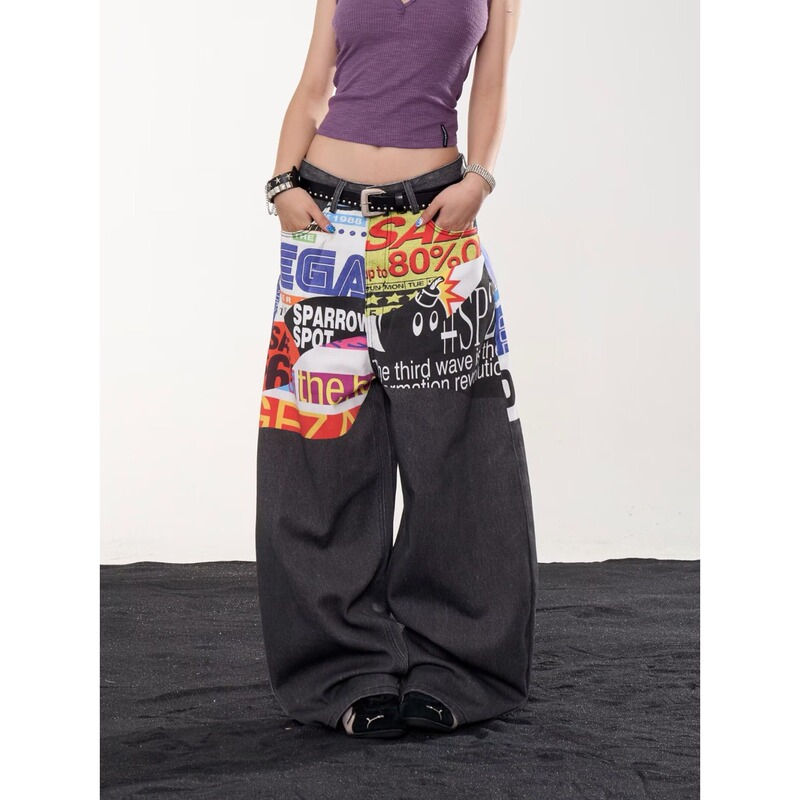 Cross-border European and American street style subculture retro jeans for women, new autumn collection, export-oriented, West Coast trendy casual pants Cross-border European and American street style subculture retro jeans for women, new autumn collection, export-oriented, West Coast trendy casual pants