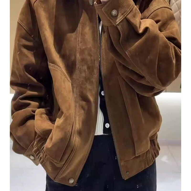 Song Jia's style, South African imported mixed-breed sheepskin suede leather jacket 2026 new genuine leather jacket for women, vintage jacket Song Jia's style, South African imported mixed-breed sheepskin suede leather jacket 2026 new genuine leather jacket for women, vintage jacket