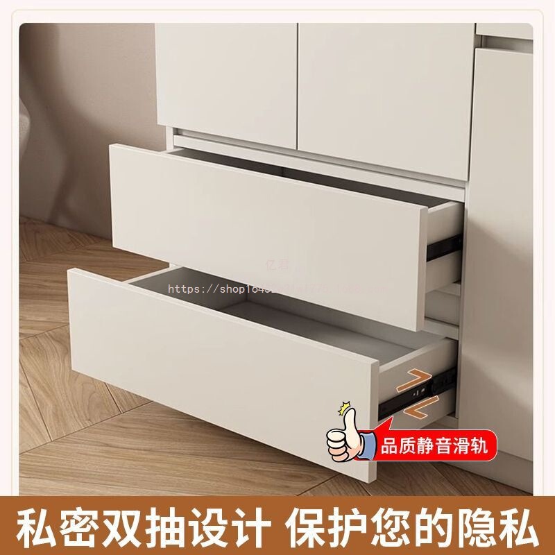 亿君衣柜家用卧室实木质耐用轻奢收纳柜子小户型一门到顶奶油风大|undefined