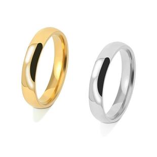 Cross-border for Europe and the United States fashion simple 4mm titanium steel smooth ring stainless steel inside and outside arc spherical plain ring ring