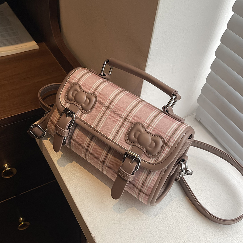 2025 otoño y invierno nuevo estilo británico bolso de mano casual versátil bolso de hombro a rayas bolso de viaje coreano