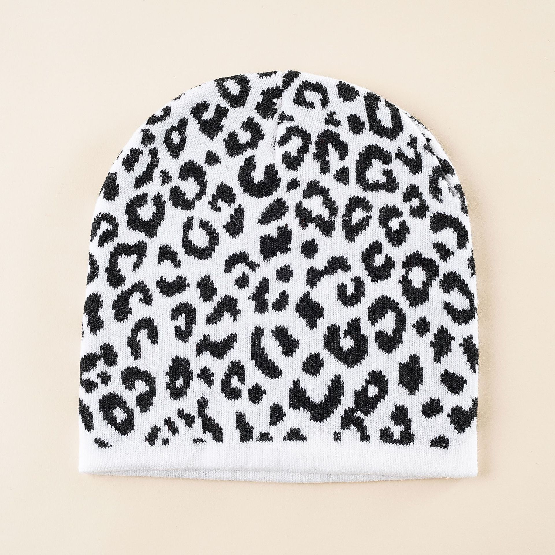 Sombrero de lana con estampado de leopardo Corea del Sur ins Punto de la calle estilo de ajedrez inconformista hip hop color blanco y negro a juego sombrero frío Yupi toe cap