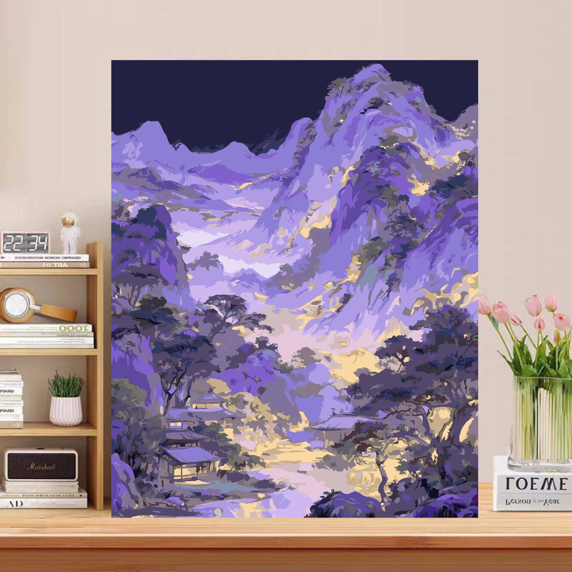 Miles de miles de paisajes antiguos pinturas al óleo digitales hechas a mano DIY relleno pintado acrílico decoración de aceite colgante regalo