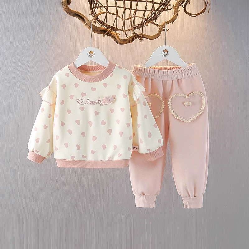 Иностранный костюм для девочек 2024 осенний новый спортивный набор для девочек