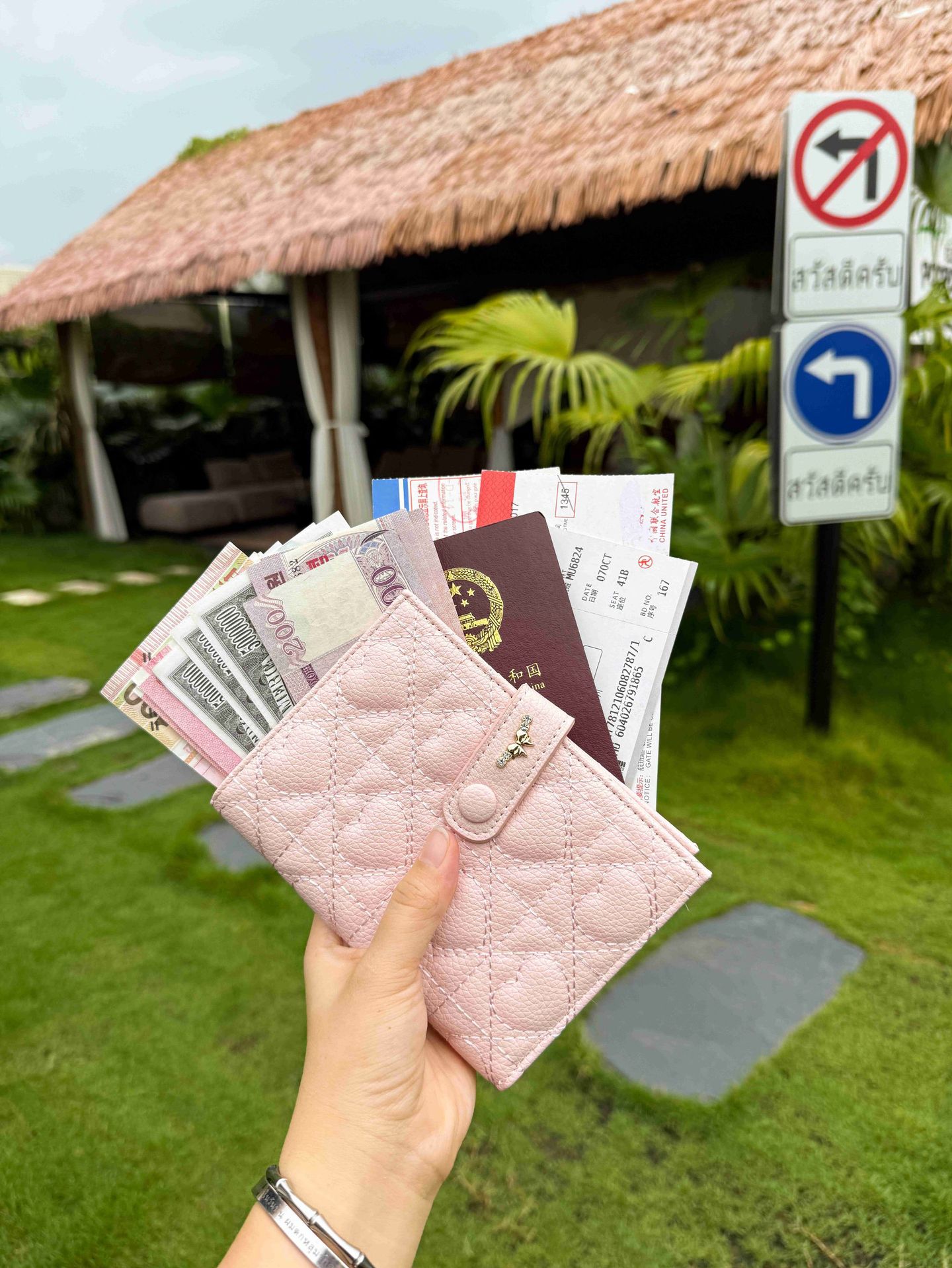 Diamantmuster-Reisepassetui mit Premium-Optik, tragbar, Multifunktional