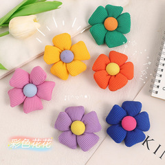 夏季彩色太陽花布藝胸針花朵韓國可愛包包掛件髮飾批發diy小掛件