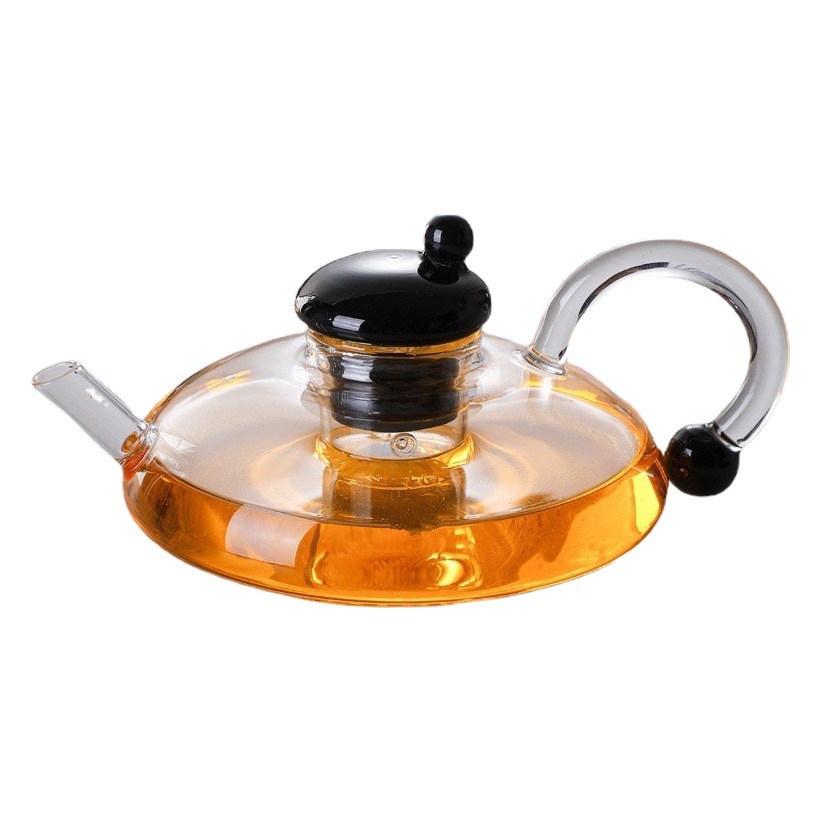 Nueva cola del ratón café olla de vidrio borosilicato mano café olla compartir alta temperatura resistente vidrio flor tetera 600