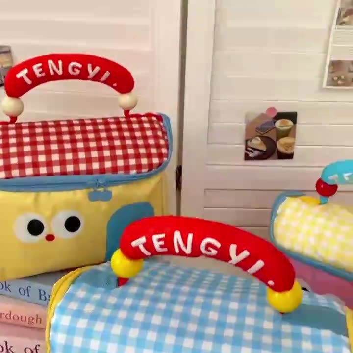 かわいい漫画の小さな家の化粧品バッグ大容量ポータブル収納袋学生ホリデー楽しいお土産ギフトバッグ|undefined