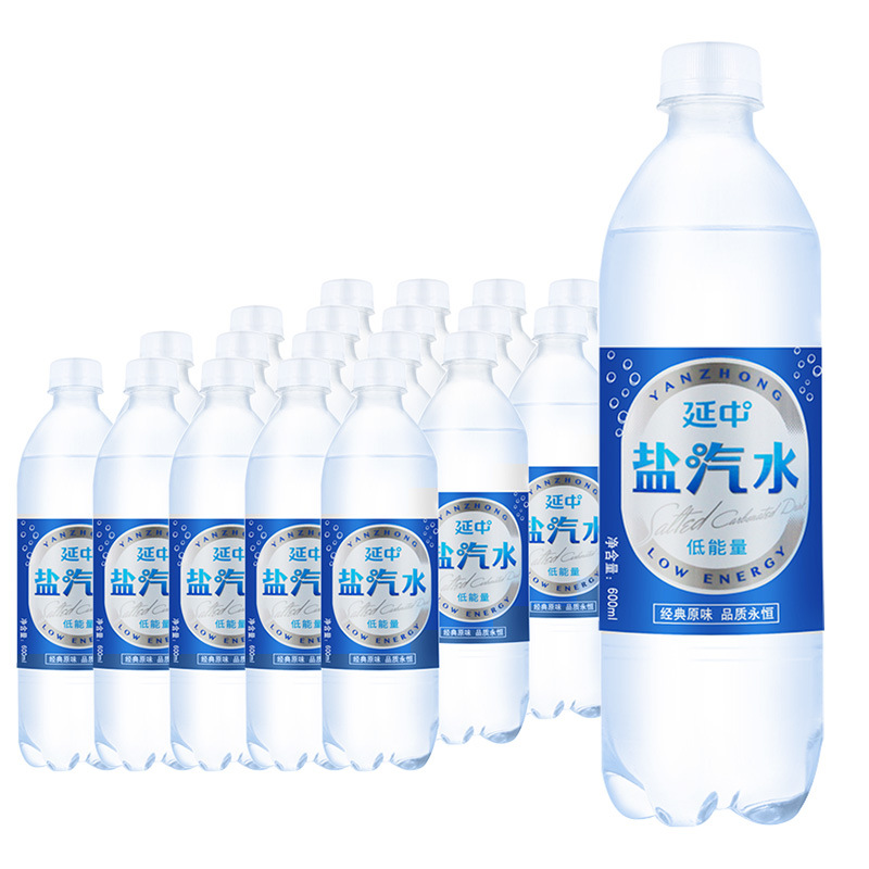延中盐汽水600ml*20瓶整箱批发低能量碳酸咸味饮料解渴夏季饮品