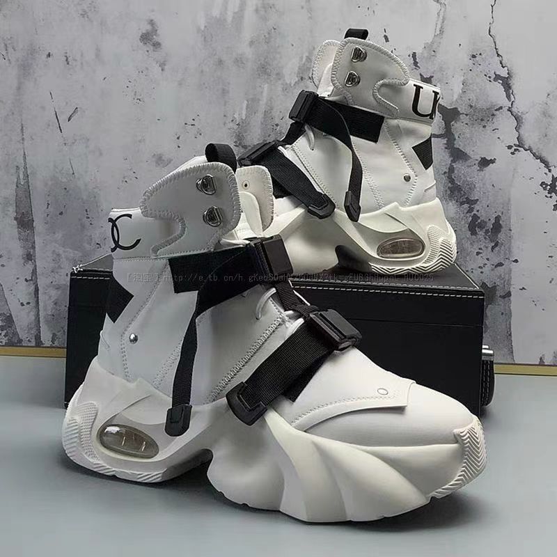 Autumn New Thick-Soled Trendy Versatile High-Top Casual Shoes for Men, Versatile Trendy Comfortable Sports Shoes, Large Size Men's Shoes