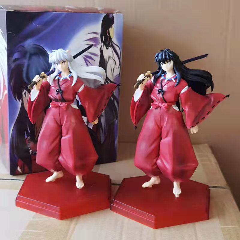 Return National Yujia Grass Born Teeth Black Hair White Hair Completed Standing Posture Boxed Figure
