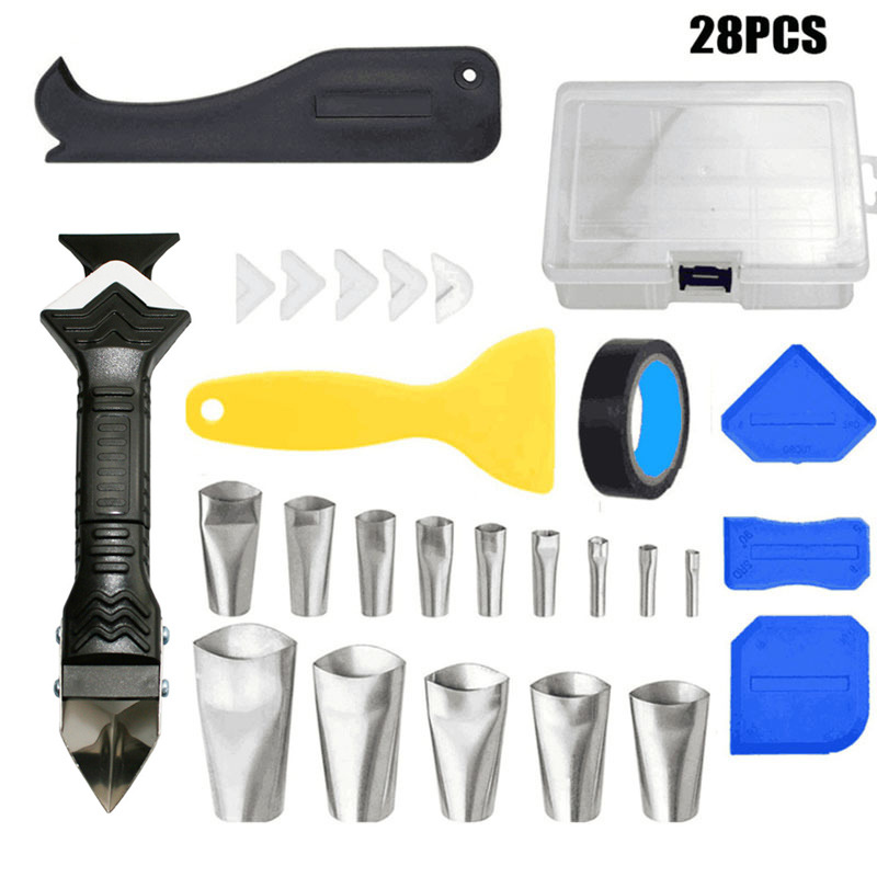 28PCS盒装填缝工具填缝涂抹刮板铲刀厨房浴室瓷砖缝修整