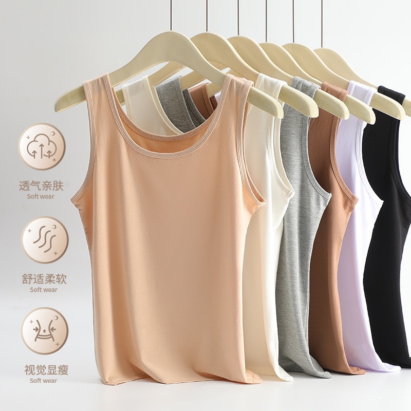 Summer Thin Modal Sleeveless Base Vest Women's Breathable Round Neck Women's Vest Slim-fit Slim-fit Large Size