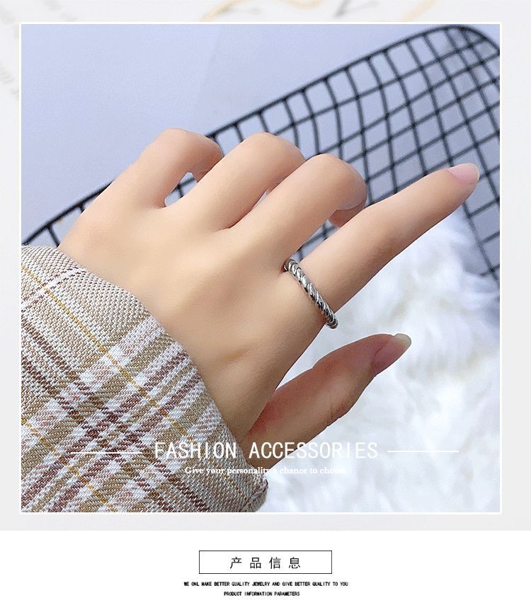 Korean Style Simple Twist Simple Bracelet Ring Female Ins Cold Style Fashion AllMatch Index Finger Ring Open Ornamentpicture14