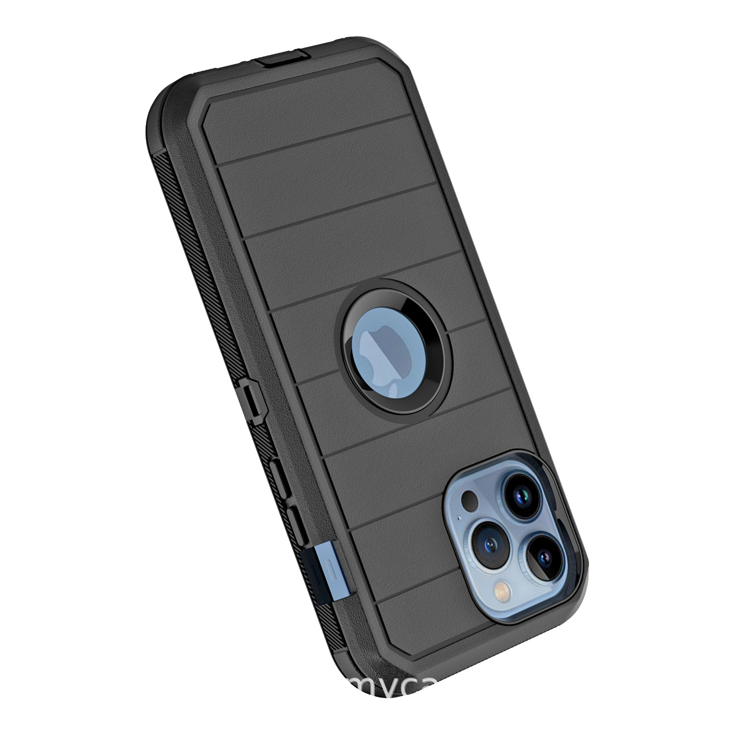 Aplicable a IPHONE 15 tres en uno Carcasa protectora de robot rayado tres en uno con clip trasero