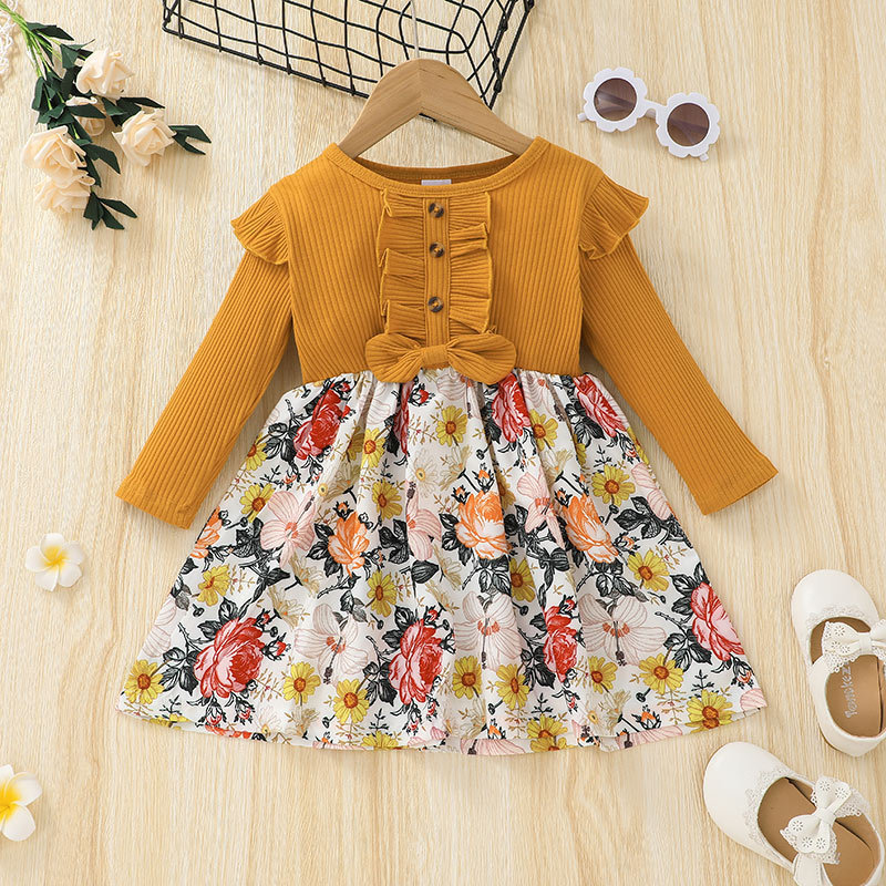 Girls Skirts Europe And America Autumn Long-sleeved Dress Children's Clothing display picture 2