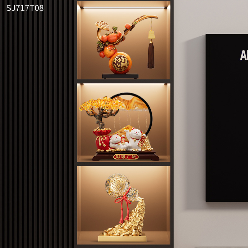 新しい家のリビングルームの装飾品、金のなる木、流砂絵画、猫の引っ越し、新築祝い、開店祝いのギフト|undefined