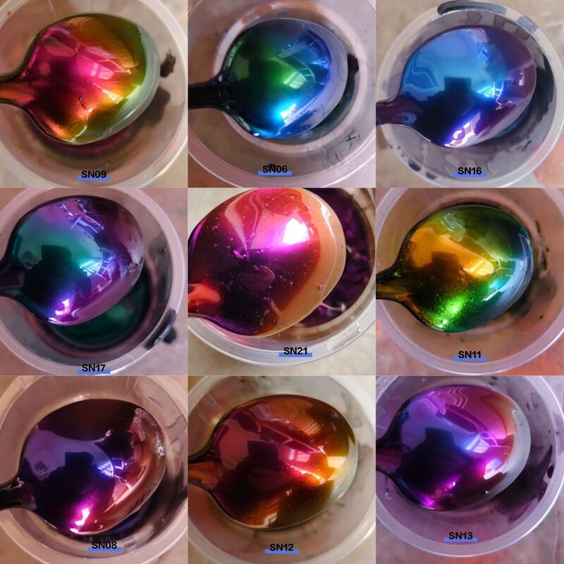 Cross-border iridescent angle-changing chameleon pearlescent powder for spraying on resin crafts, dreamy color-changing chameleon pearlescent powder