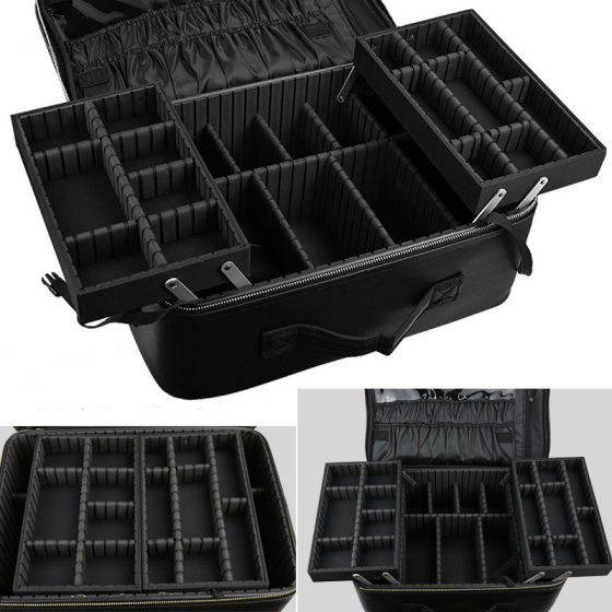 New heightened large capacity cosmetic bag multi-functional convenient portable nail tattoo partition toolbox cosmetic case