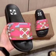 越南柬埔寨尼日利亚高品质拖鞋OF字母迷彩印花2023夏男女款一字拖