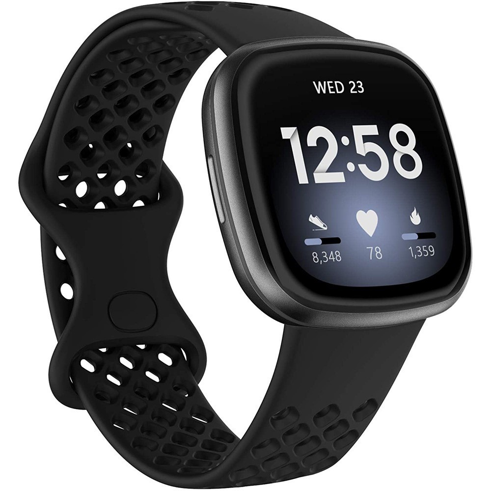 适用于Fitbit Versa 3/Sense洞洞款表带Versa 3透气耐克硅胶腕带
