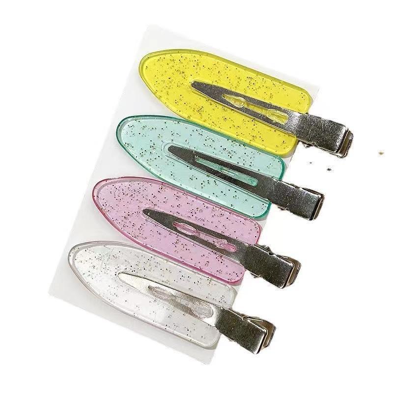 Pegamento de crema de horquilla sin costura DIY clip de pico de pato material casero transparente flequillo lateral clip color Internet clip de celebridad