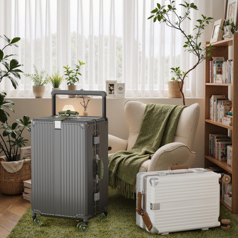 Wide Handle 28inch Large-Capacity Combination Lock Travel Suitcase 20-Inch Carry-On Aluminum Frame Trolley Case Luggage Tsapc