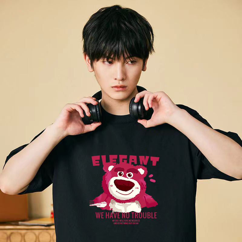 T-shirt de mangas cortas para hombres 2026 nuevo estilo de verano pareja chaqueta de hielo fresco estilo de puerto relajado transpirable T corta cómoda