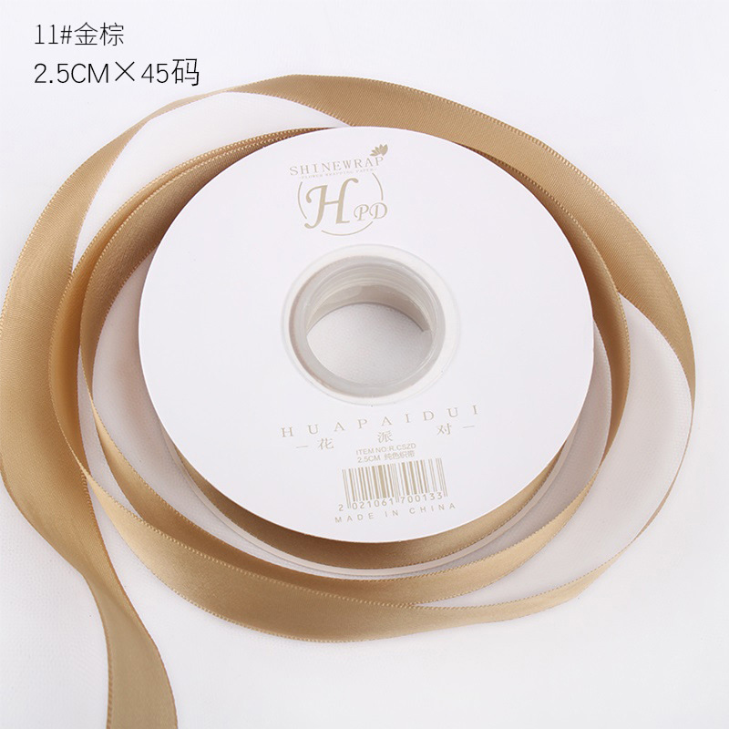 Brillante color sólido 1cm cinta material de embalaje de flores poliéster de alta densidad diy material de florista de pasteles hechos a mano