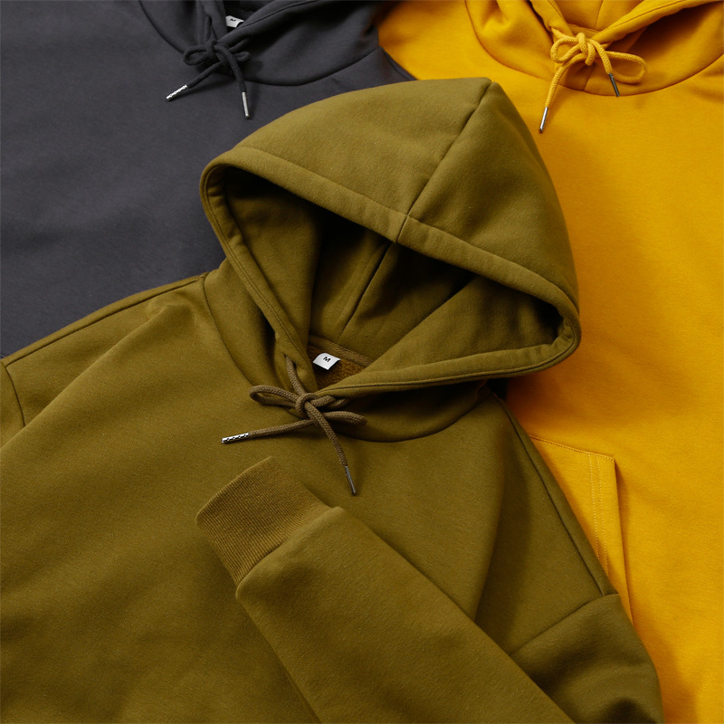 Oversize-Fleece-Hoodie für Herren – 350 g schwerer Winterpullover mit überschnittenen Schultern und Kängurutasche (Weiß/Schwarz/Hellbraun/Anthrazit/Rauchgrau)_voghion.com