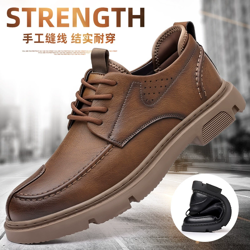 Прямая поставка с фабрики, британская винтажная повседневная обувь ручной работы, мужская кожаная толстая подошва, Свадебная обувь для жениха, деловое платье, обувь Дерби