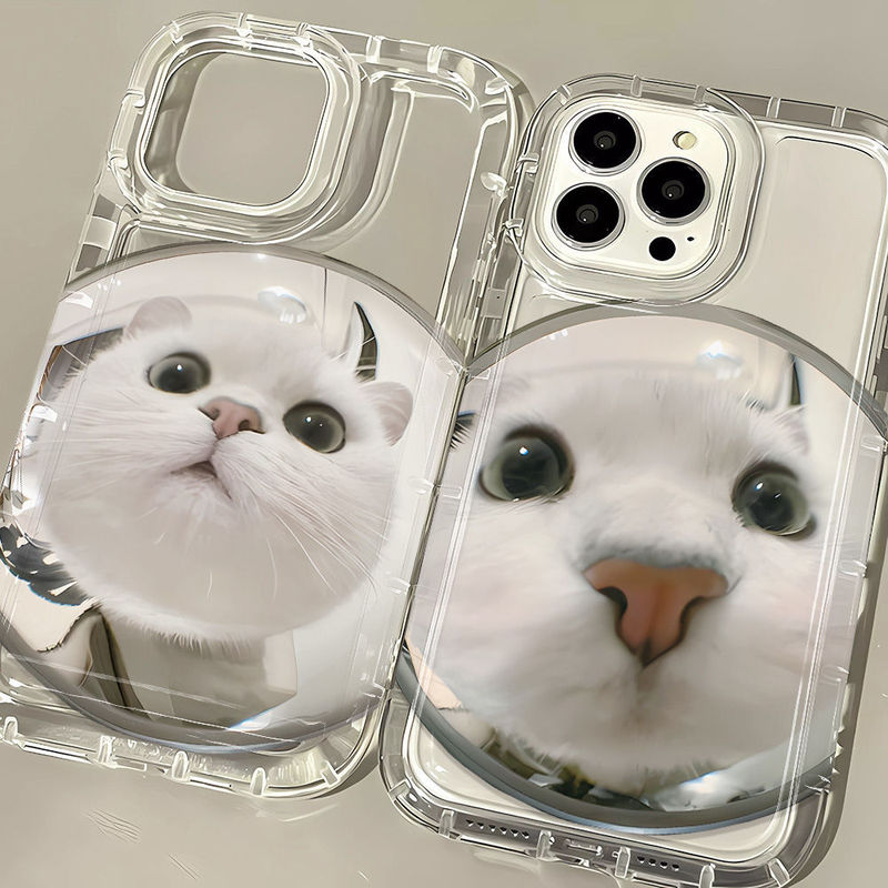 Airbag Transparent Cute Cat iPhone15promax Apple 14/13 Phone Case 12 Couple 11 Drop-resistant xr