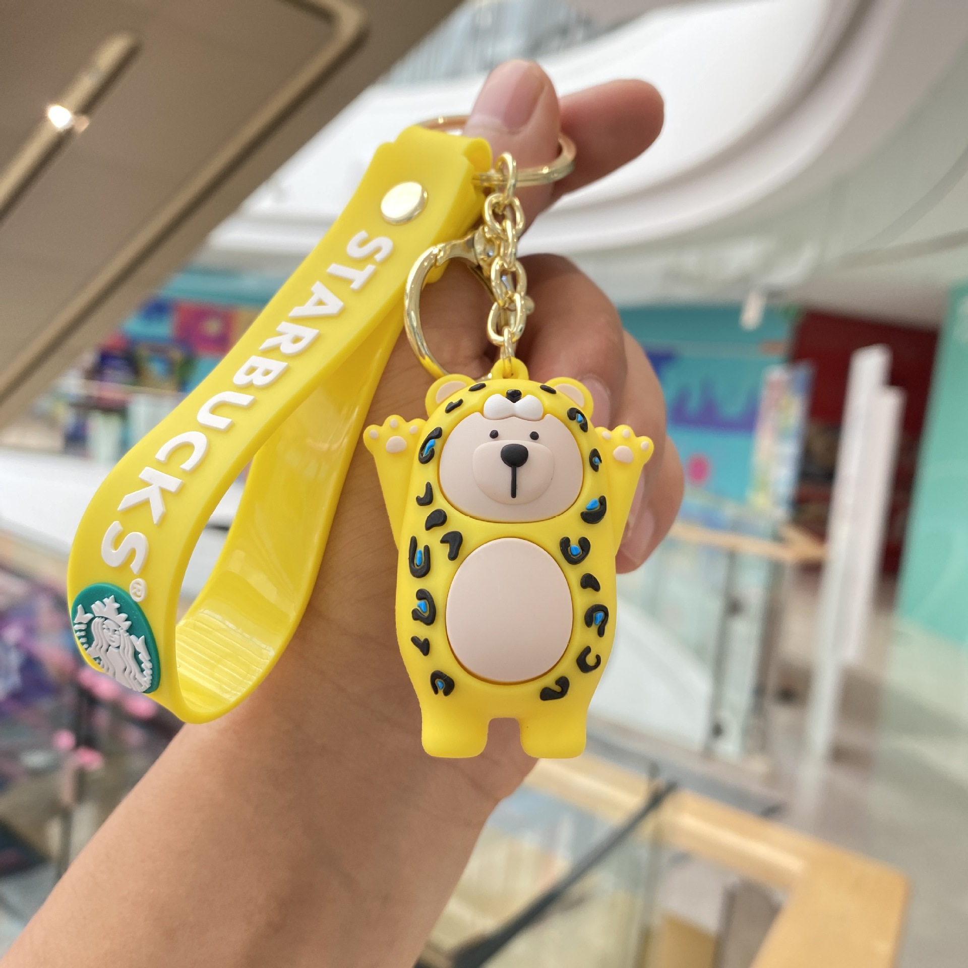 Creativo Starbucks selva serie llavero de dibujos animados oso muñeca coche llavero bolsa colgante pequeño regalo