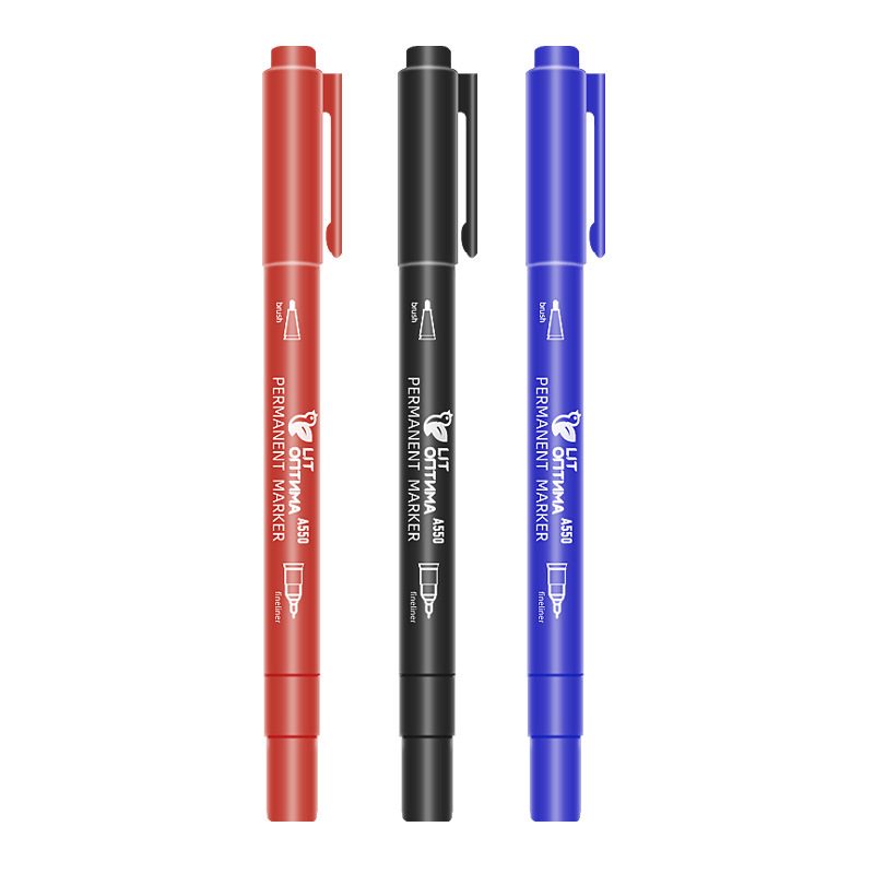 Art Hook pluma de marcado transfronterizo de doble cabeza pluma de tubo de aguja de borde de dibujo pluma de borde de gancho de cabeza delgada pluma de firma de CD de cabeza gruesa pluma de firma