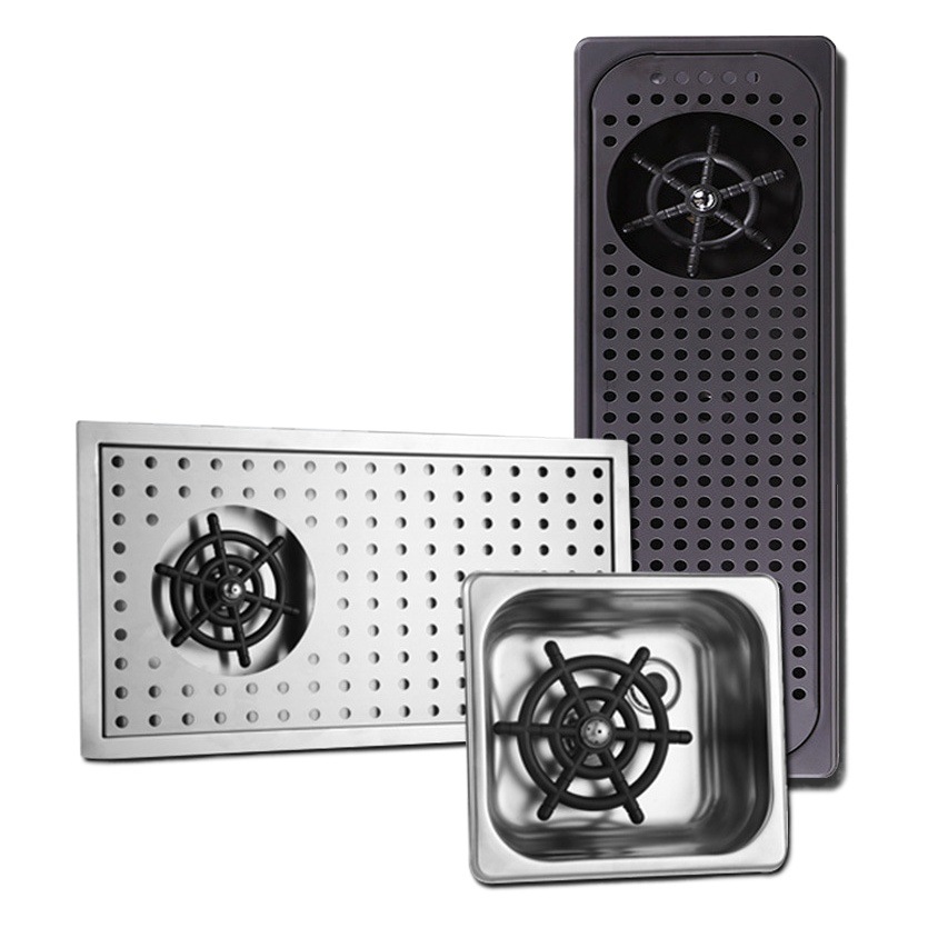 De alta presión de la taza lavadora automática Barra de fregadero de acero inoxidable comercial de escritorio incrustado presionando la leche tienda de té taza herramienta de lavado